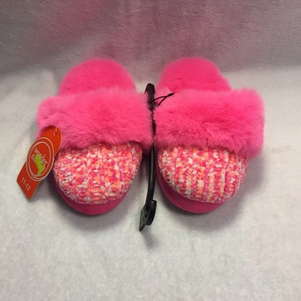 New girls Slippers 11/12‎ non Slip Pink Girly Sparkly